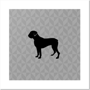 Boxer Dog Lover Gift - Scandi Geometric Silhouette Posters and Art